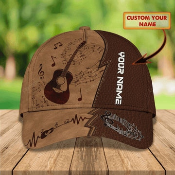 FUNSTUFFPRIT Custom Guitar Cap Hat Or Guitarist Man Travel Summer Cap Hat, Present To Guitar And Music Lovers