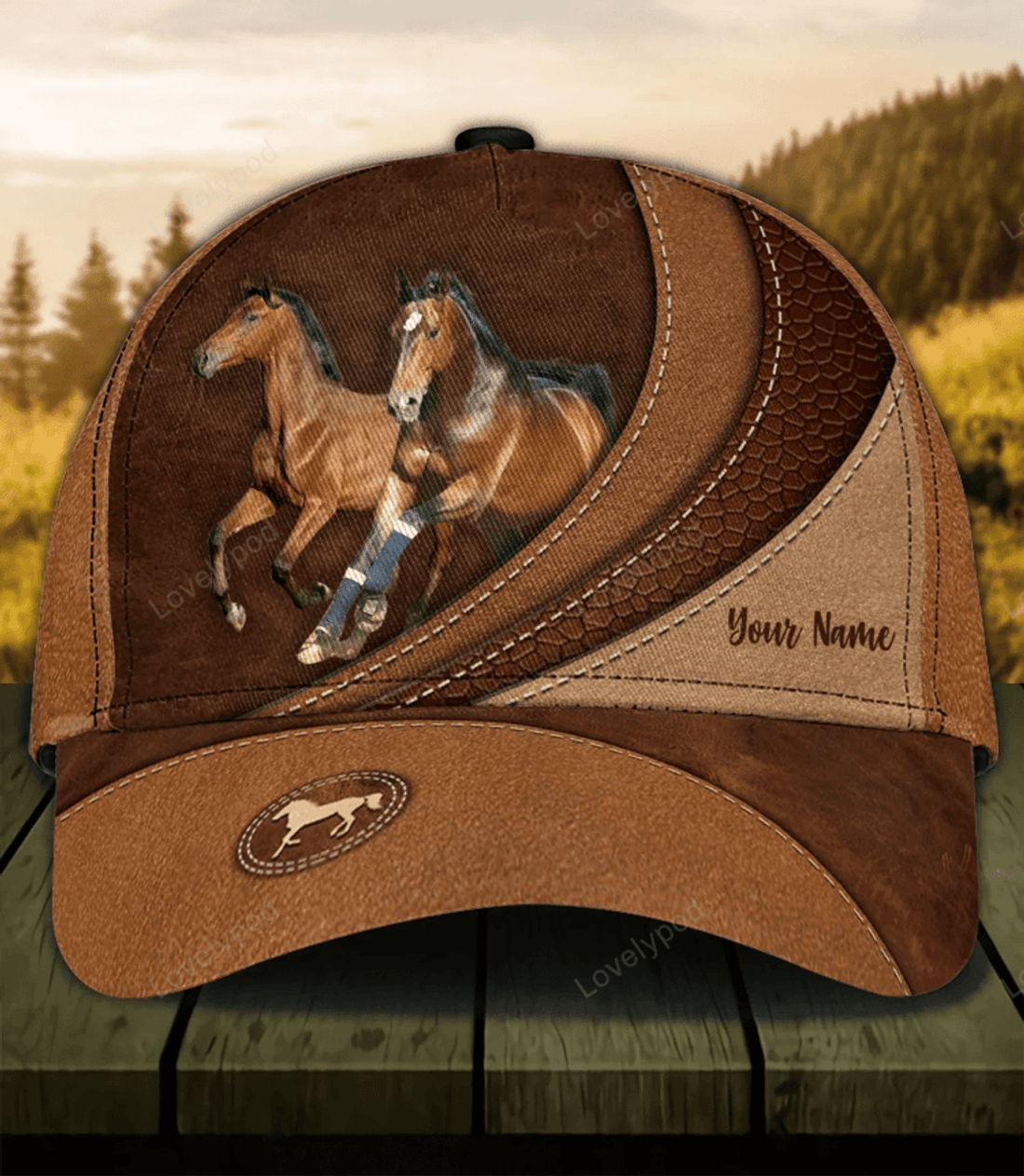 FUNSTUFFPRINT Personalized Horse Classic Cap, Gift for Horse Lovers