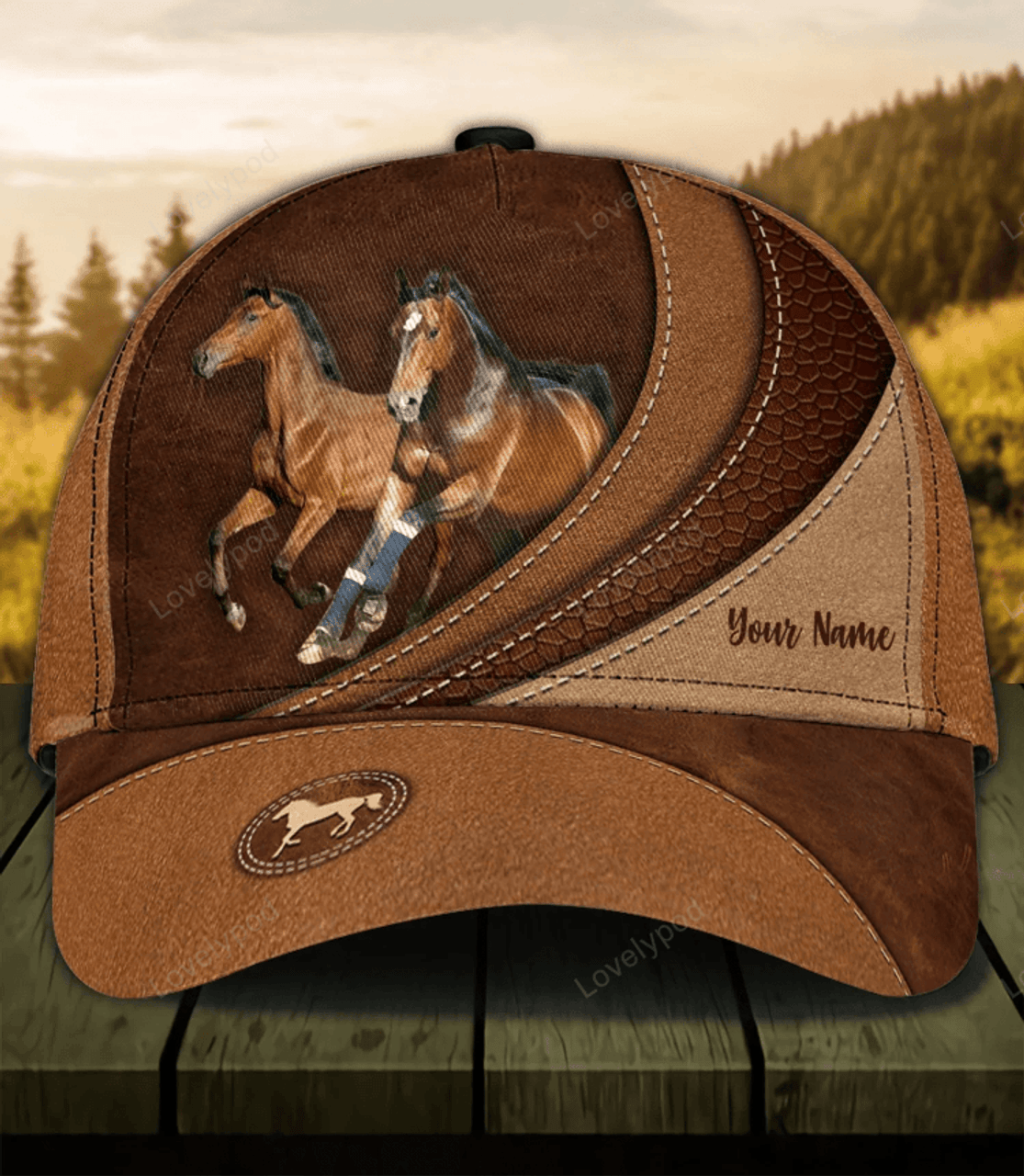 FUNSTUFFPRINT Personalized Horse Classic Cap, Gift for Horse Lovers