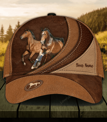 FUNSTUFFPRINT Personalized Horse Classic Cap, Gift for Horse Lovers