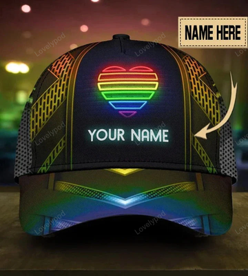 FUNSTUFFPRIT Personalized Pride Baseball Cap With Name, Same Love Same Right Lgbt Printing Baseball Cap Hat