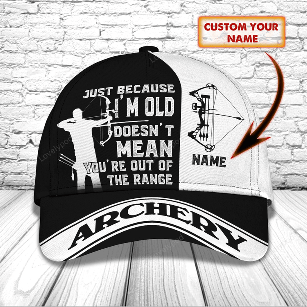 FUNSTUFFPRIT Personalized Archery Cap, 3D Full Printed Archery Hat, Baseball Archery Cap For Men And Women