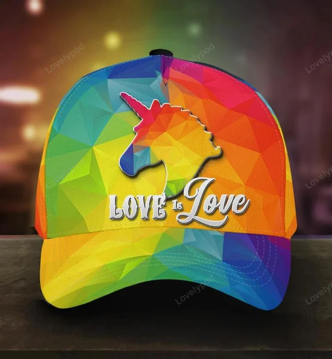 FUNSTUFFPRIT Pride Cap Lgbt Unicorn Love Is Love Lgbt Printing Baseball Cap Hat, Pride Accessories