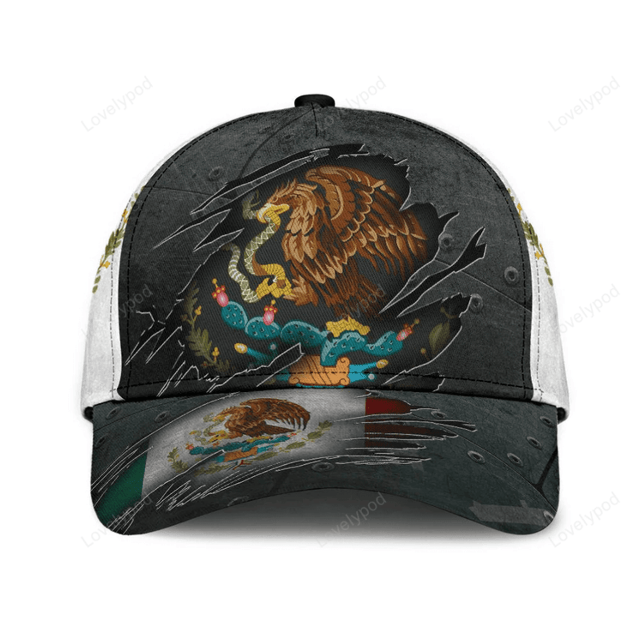 FUNSTUFFPRIT 3D Baseball Mexican Cap Hat, 3D All Over Print Cpa Hat For Mexican People