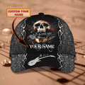 FUNSTUFFPRIT Customized Skull Guitar Classic Cap Hat For My Guitarist Friend, To My Son Daughter Love Guitar Gifts