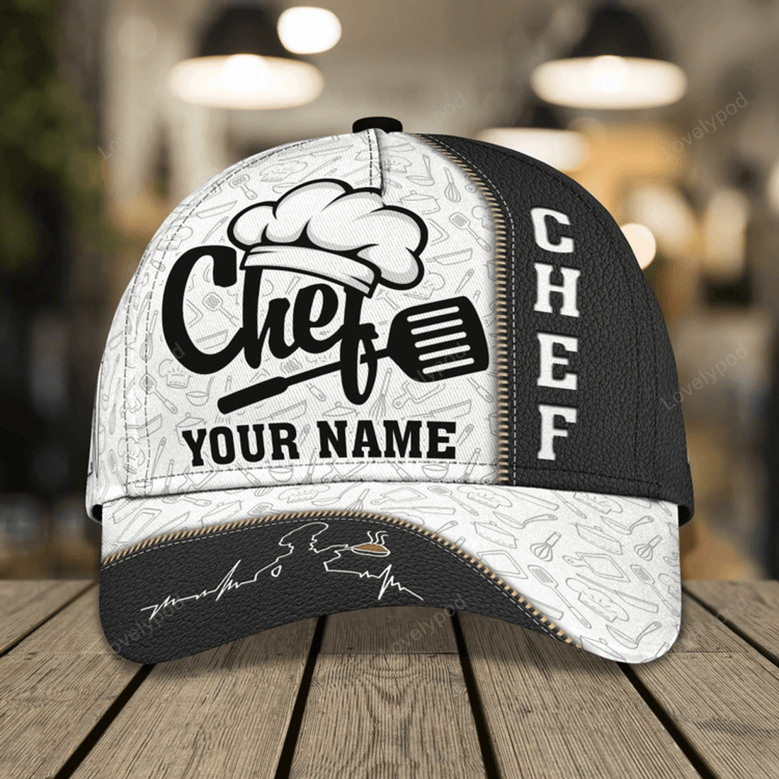 FUNSTUFFPRIT Personalized 3D Full Printed Chef Cap, Master Chef Birthday Present, Classic Cap Hat For Chef