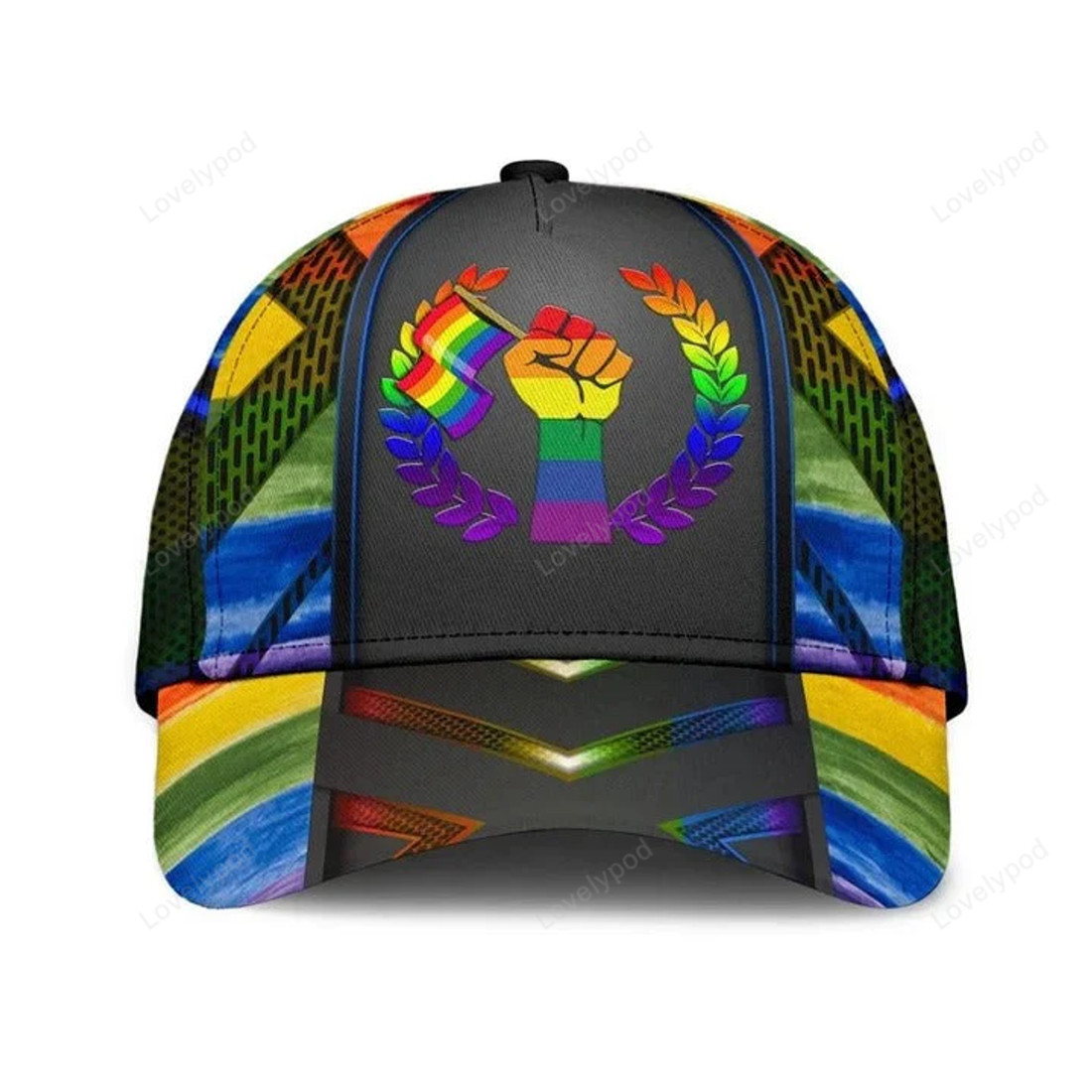FUNSTUFFPRIT LGBT Cap, Love Is Love LGBT Pride 3D Printing Baseball Cap Hat, LGBT Pride Accessories, Gift For Couple Gay
