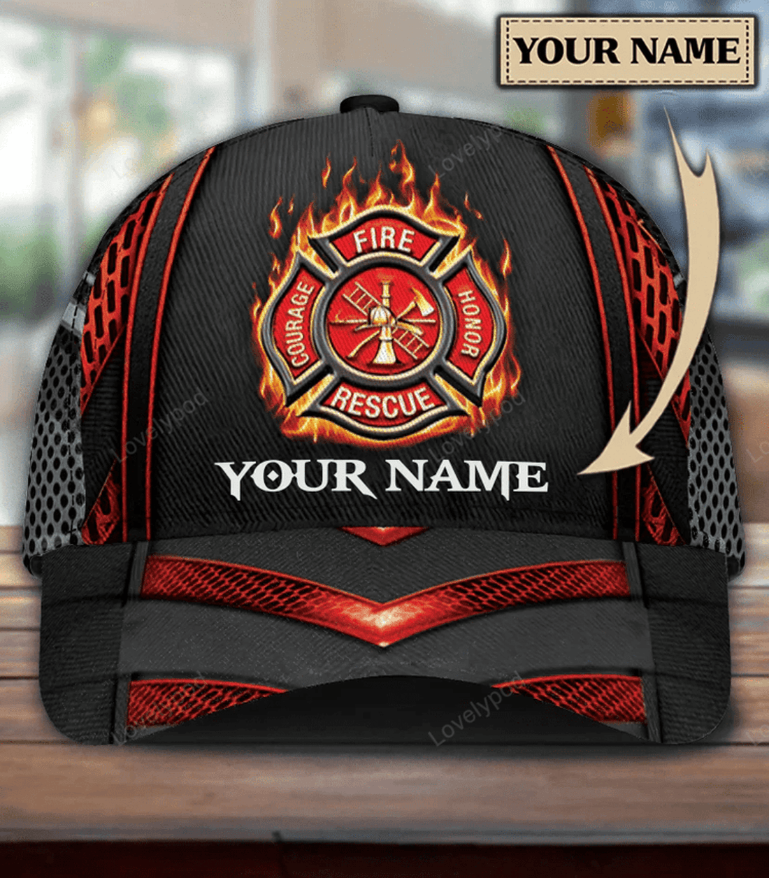 FUNSTUFFPRIT Personalized Firefighter Classic Cap, Personalized Gift for Firefighters