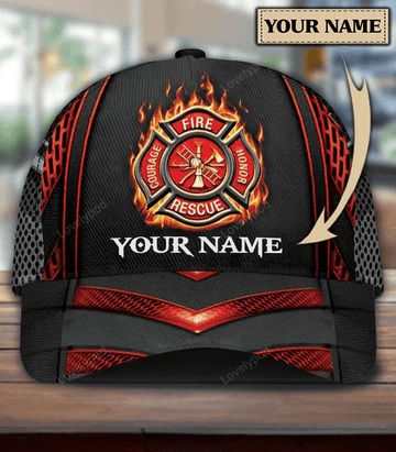 FUNSTUFFPRIT Personalized Firefighter Classic Cap, Personalized Gift for Firefighters