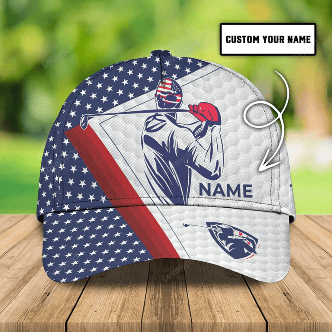 FUNSTUFFPRIT 3D Full Print Classic Cap Hat For Golfer, American Golfer Gifts, Good Quality Golf Cap For Men And Woman