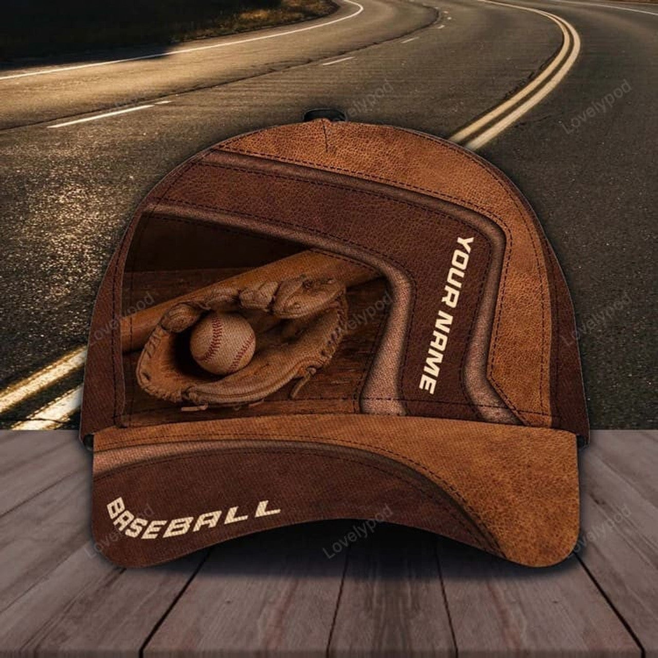 FUNSTUFFPRINT Customized Baseball Classic Cap for Friends, Glove and Baseball 3D Hat for Baseball Players