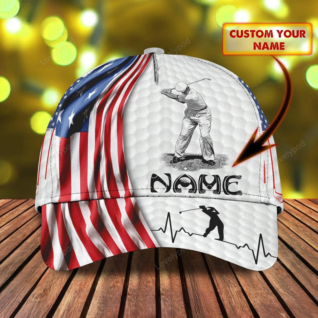 FUNSTUFFPRIT Personalized Baseball Cap For Golf Men, Classic Golf Cap, Baseball Golfer Hat, Golf Man Hats