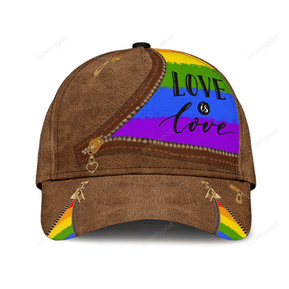 FUNSTUFFPRIT Love is love LGBT Classic Cap, Gift for Lgbt Printing Baseball Cap Hat