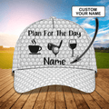 FUNSTUFFPRIT Custom With Name 3D Baseball Cap Hat For Golf Man, Plan For The Day With Golf, Gift A Golf Lover