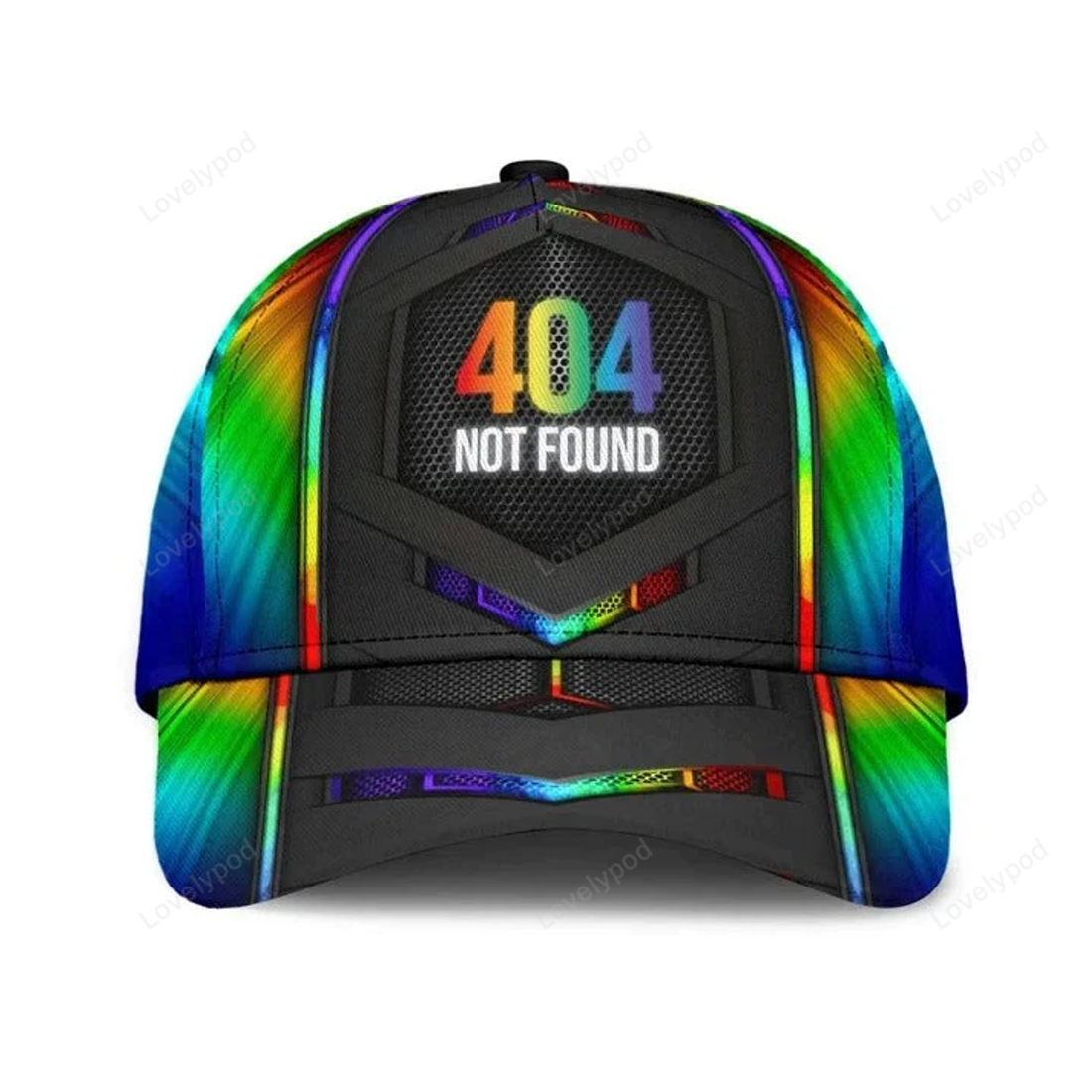 FUNSTUFFPRIT Pride Cap For LGBTQ, LGBT Printing Baseball Cap Hat 404 Not Found, All Over Print 3D Gay Lesbian Cap