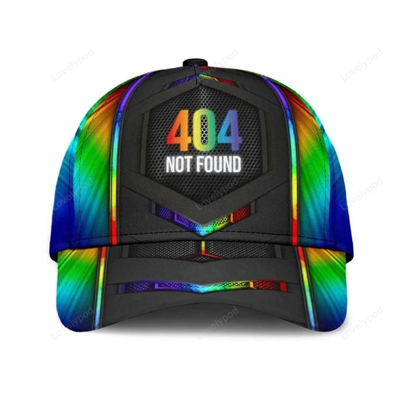 FUNSTUFFPRIT Pride Cap For LGBTQ, LGBT Printing Baseball Cap Hat 404 Not Found, All Over Print 3D Gay Lesbian Cap