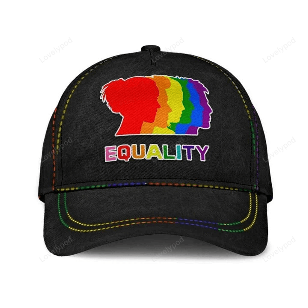 FUNSTUFFPRIT LGBT Baseball Cap, Lgbt National Equality Classic Printing Baseball Cap Hat, Pride Cap