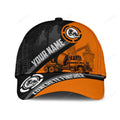 FUNSTUFFPRINT Personalized With Name Concrete Finisher Orange Mixer Classic Cap Hat, Baseball Cap Hat For Concreter Man