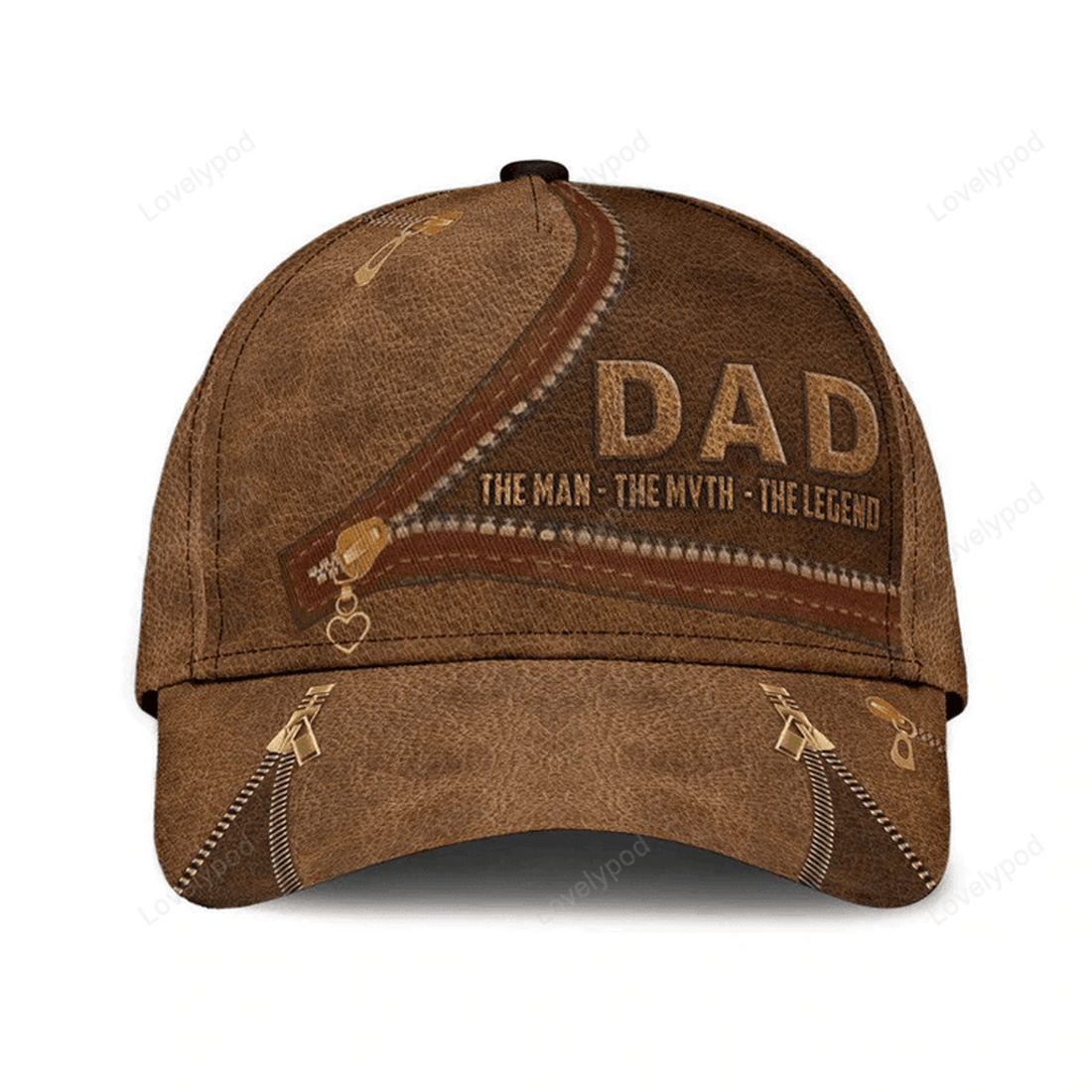 FUNSTUFFPRINT Personalized Father's Day Cap, Dad The man, The Myth, The Legend 3D Baseball Cap for Dad