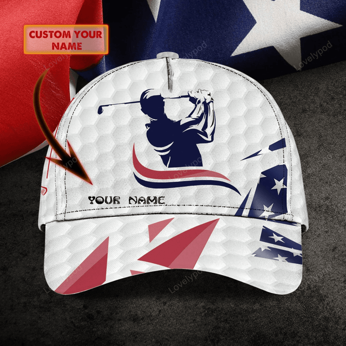FUNSTUFFPRIT Customized 3D All Over Print Classic Cap Hat For Golfer, Golf Cap For Men And Women