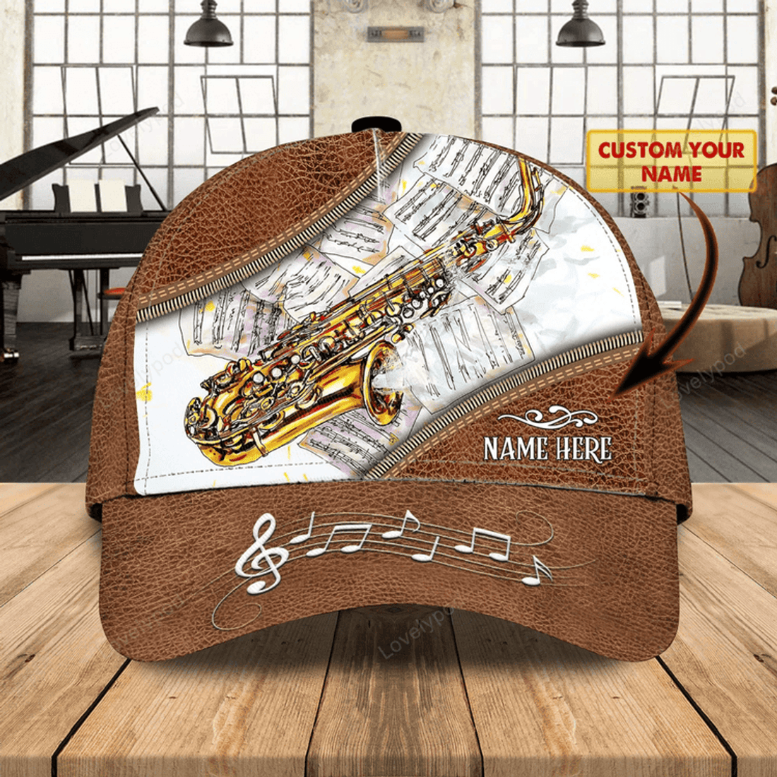 FUNSTUFFPRIT Customized 3D Baseball Saxophone Cap For Musican, To My Boyfriend Friend Playing Saxophone, Saxophone Cap