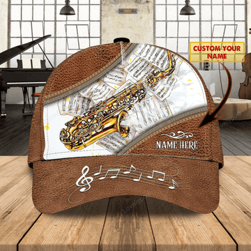 FUNSTUFFPRIT Customized 3D Baseball Saxophone Cap For Musican, To My Boyfriend Friend Playing Saxophone, Saxophone Cap