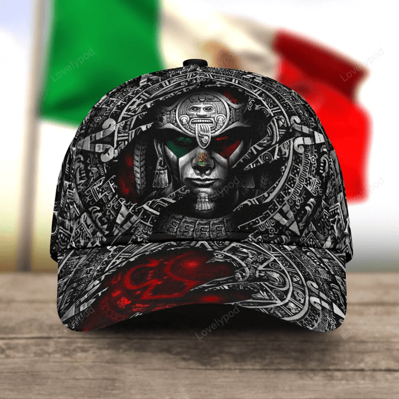 FUNSTUFFPRIT 3D Full Printed Aztec Hat For Mexican, Mexico Aztec Classic Cap Hat, Aztec Mexico Hat Baseball