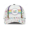 FUNSTUFFPRIT Pride Baseball Cap, Stop Hate Bright Color LGBT Printing Baseball 3D Cap Hat