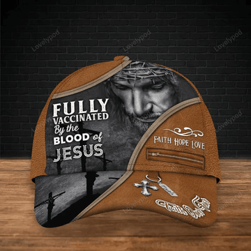 FUNSTUFFPRIT Fully Vaccinated By The Blood Of Jesus 3D Full Print Baseball Cap Hat, Faith Over Fear Classic Cap Hat