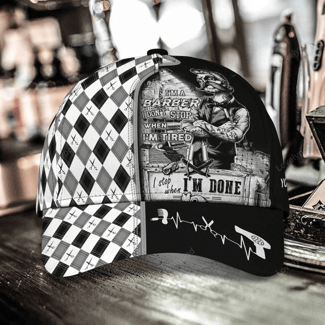FUNSTUFFPRIT Custom Name Barber Baseball Cap Hat For Men, Woman Barber Caps, Birthday Gift For Barber Friend