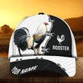 FUNSTUFFPRIT Personalized 3D Full Printed Cap Hat For Rooster Lover, Premium Rooster 3D Cap Hat Multicolor, Cap With Chicken