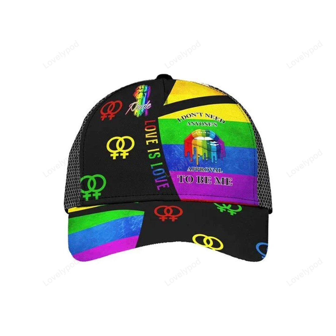 FUNSTUFFPRIT Pride Cap For Her, Lesbian Cap I Don't Need Anyone's Approval To Be Me Printing Baseball Cap Hat