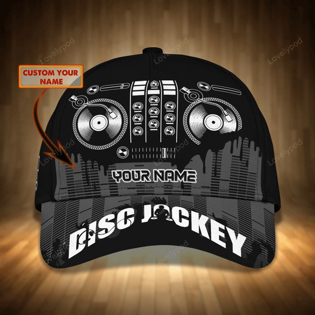 FUNSTUFFPRIT Personalized 3D Full Printed Baseball Cap Hat For A Disc Jockey, Dj Cap, Dj Hat For Him, Her