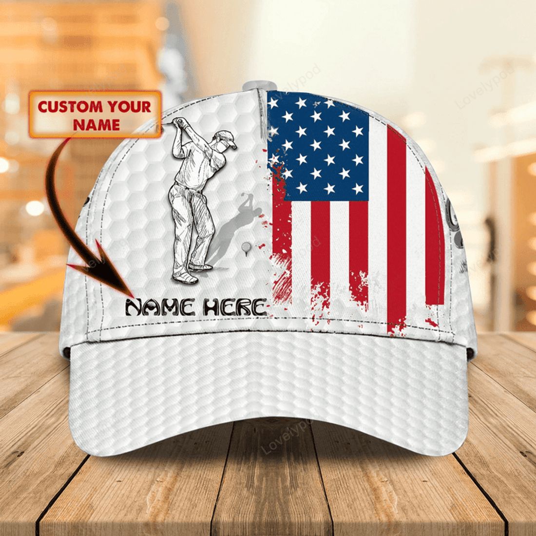 FUNSTUFFPRIT Personalized 3D Full Printed Baseball Cap For Golfer, Goft Men Caps, Golf Man Hat, Cool Golf Hats