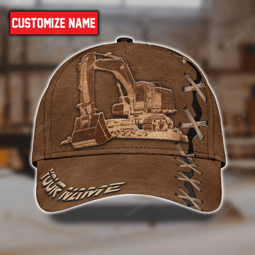 FUNSTUFFPRIT Custom With Name Cool Excavator Heavy Equipment Custom Classic Hat Cap