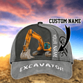 FUNSTUFFPRIT Customized Excavator Heavy Equipment Classic Cap Hat For Woker, Excavator 3D Baseball Hat Cap