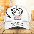 FUNSTUFFPRIT Personalized 3D Full Printed Cap For Girl Love Golf And Dog, 3D Golf Cap Hat For Her