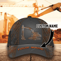 FUNSTUFFPRIT Personalized Excavator Heavy Equipment Cap, Baseball 3D All Over Printed Excavator Hat Cap