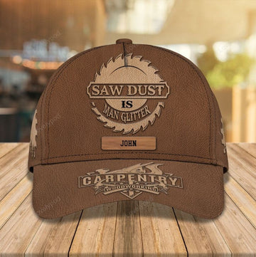 FUNSTUFFPRINT Personalized Carpentry 3D Classic Cap for Carpenter, Carpentry Hat for Dad Gift