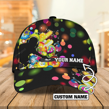 FUNSTUFFPRINT Personalized With Name 3D Full Printed Baseball Cap For Deezay, Dj Cap Hat, Classic Dj Hat, Dj Gifts