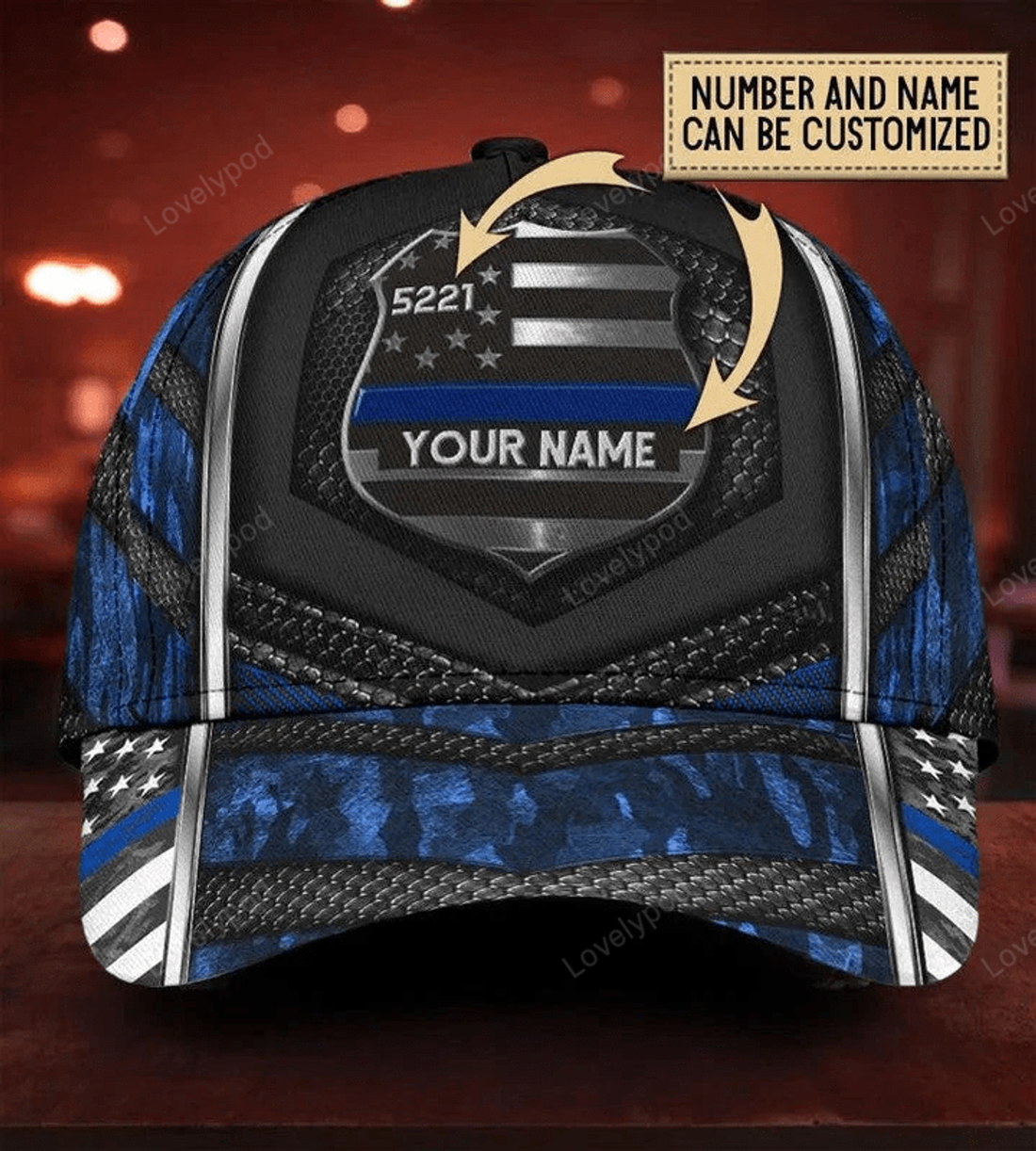 FUNSTUFFPRINT Custom Police Cap Proudly Served All Over Print 3D Classic Cap for Police, Gift for Dad