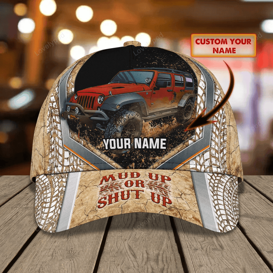 FUNSTUFFPRINT Custom With Name Mud Racing Cap, Mud Up Racer Cap Hat, Racing Cap Hat