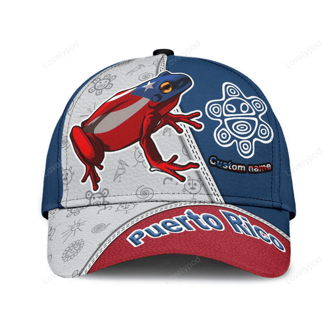 FUNSTUFFPRINT Puerto Rico Cap, Custom Name Puerto Rican Hat For Adults