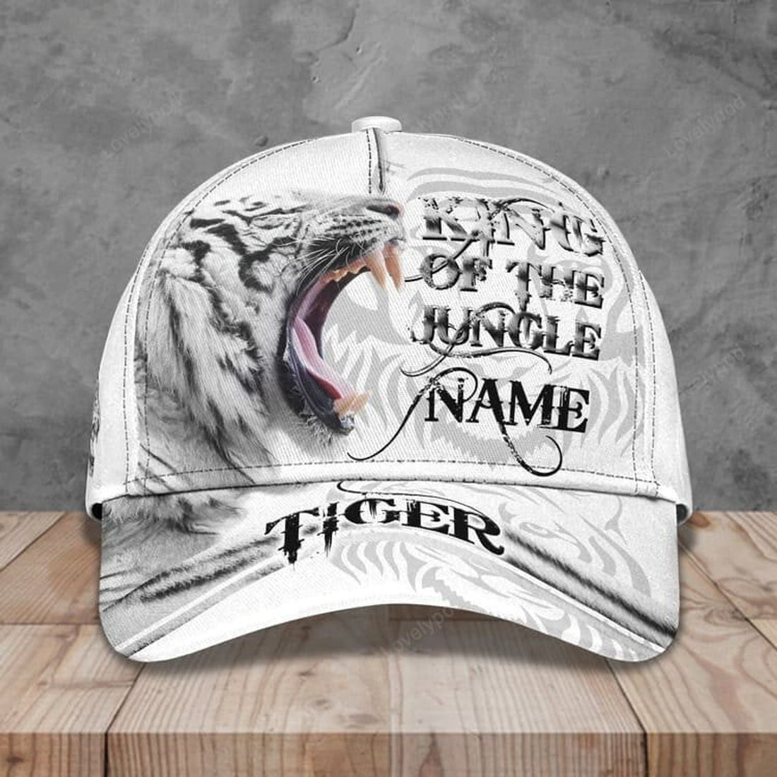 FUNSTUFFPRINT King of the Jungle 3D Classic Cap for Tiger Lovers