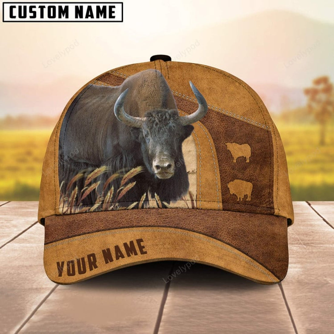 FUNSTUFFPRINT Yak Cattle Custom Name Cap, Cattle Hat, Farm Baseball Hat, Cap Hat For Farmer Farm Lover
