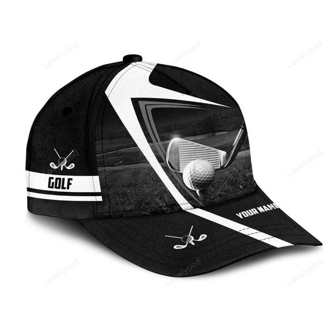 FUNSTUFFPRINT Personalized Name Golf Classic Cap, Golf hat for men, Gift for Golf player