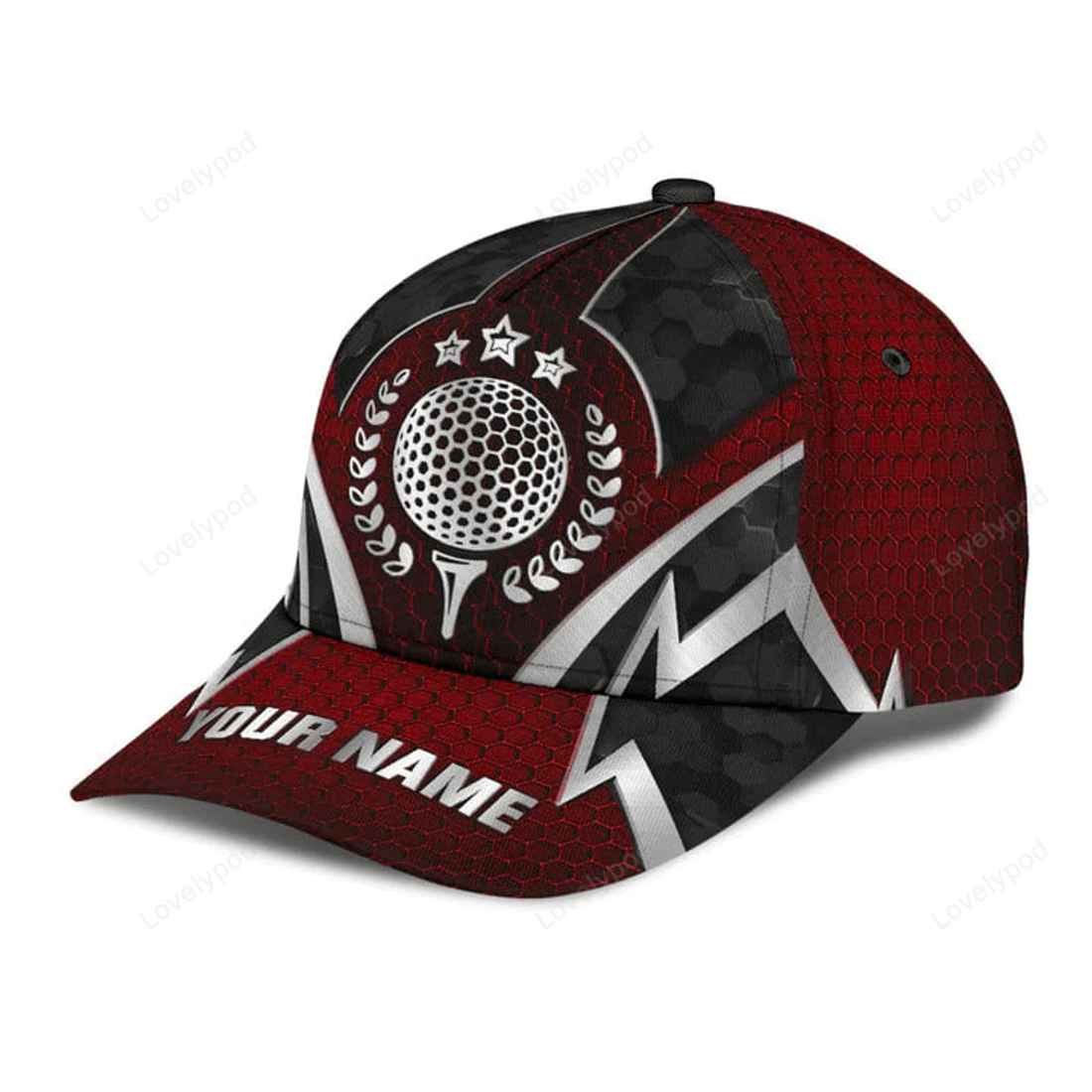 FUNSTUFFPRINT Personalized name Golf Classic Cap, Golf player cap hat for men and women