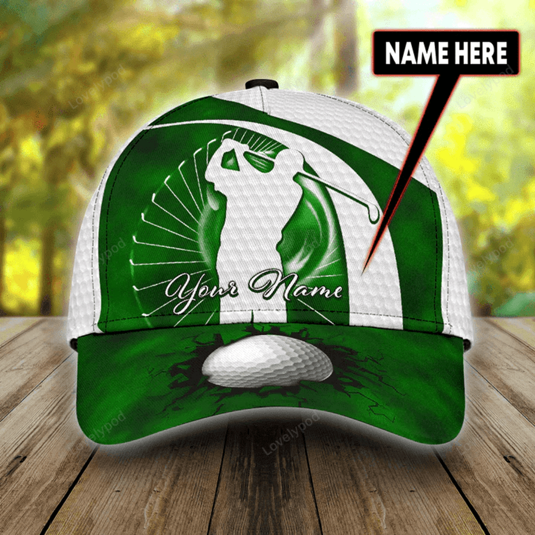 FUNSTUFFPRINT Personalized Golf Brown Color Golf Classic Cap, Golf player cap hat for men and women
