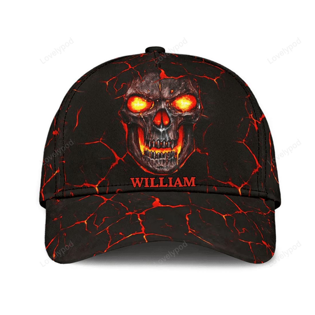 FUNSTUFFPRINT Personalized Skull American Classic Cap, Skull baseball cap hat for men and women