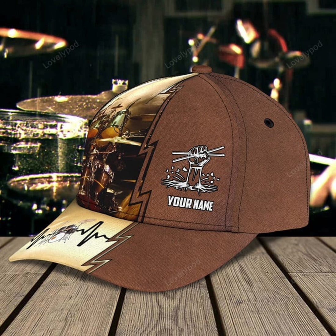 FUNSTUFFPRINT Personalized Name Drum Classic Cap, Drum hat for men and women